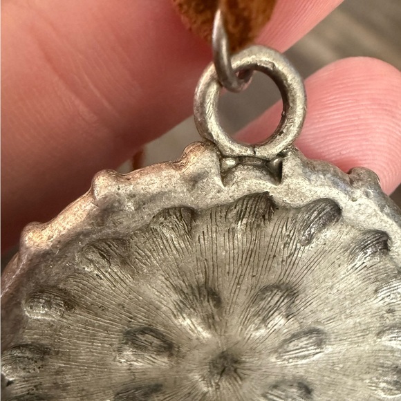 Robert Rose Faux Turquoise and Coral Medallion Necklace - Picture 9 of 13